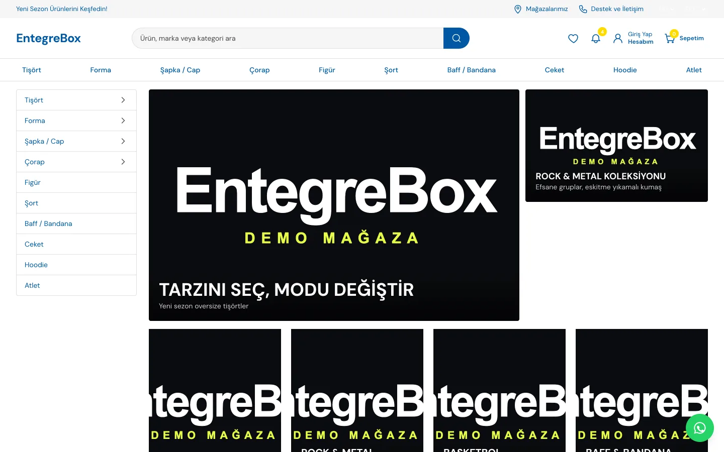 Nordic teması: demo mağaza ana sayfası